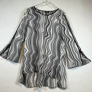 Jones New York Womens Shirt Black White Size Medium